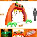 TURNMEON 13 FT Long 10 FT Tall Giant Halloween Inflatables Pumpkin Archway Halloween Blow Up Outdoor Decorations Scary Jack-O-Lantern Tear Open Mouth Build-in LED Lights Yard Lawn Party Arch