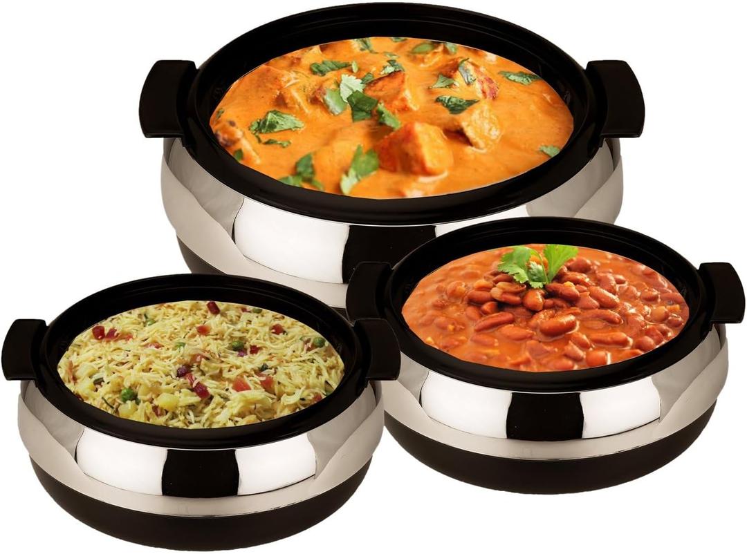 Casserole Serving Set of 3, 800/1200/1700 ml, Black