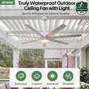 56 Inch Wet Rated Outdoor Ceiling Fan with Lights for Patios, White
