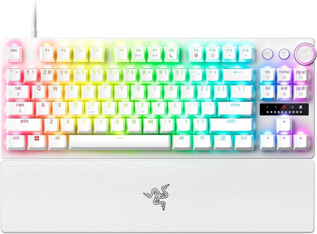 Razer - Huntsman V3 Pro TKL Wired Analog Optical Esports Keyboard with with Snap Tap Mode Rapid Trigger and Adjustable Actuation - White