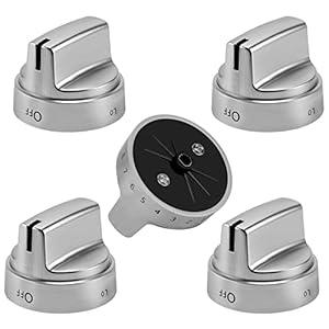 WB03X24818 GE Stove Knobs Replacements Compatible with GE Range Oven Gas Stove Knobs, Replace Part # 4363588 AP5989029 PS11729081 EAP11729081 Model Specific Not Universal - 5 Pack