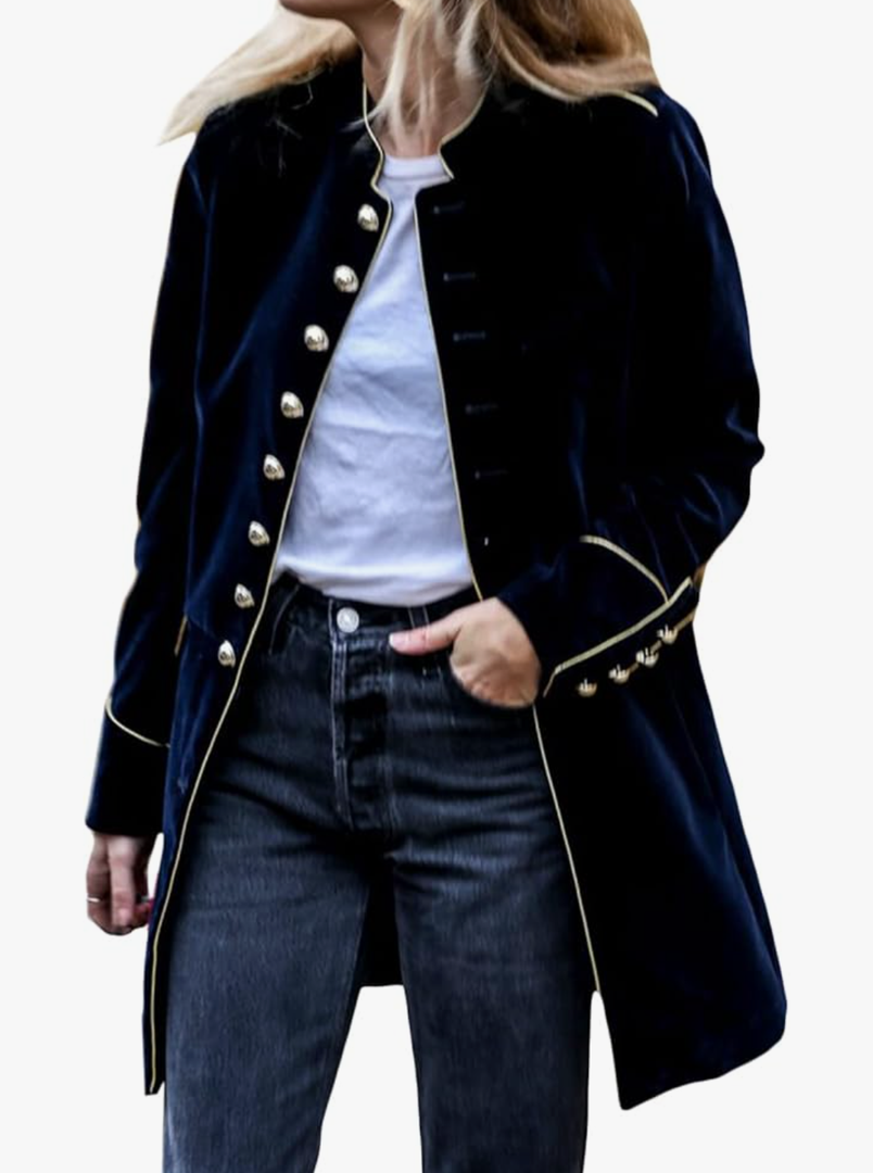 futurino Women's Velvet Jacket for Long Sleeve Single-Breasted Stand-up Collar Solid Warm Velvet Outwear Front Cardigan Coat, Small