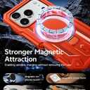FNTCASE for iPhone 17 Pro Case: Magnetic Phone Cases with [Ring Kickstand] [Built-in Screen Protector] [Heavy Duty Military Grade Protection] Drop Protective Rugged Hard TPU Cell Phone Cover Orange