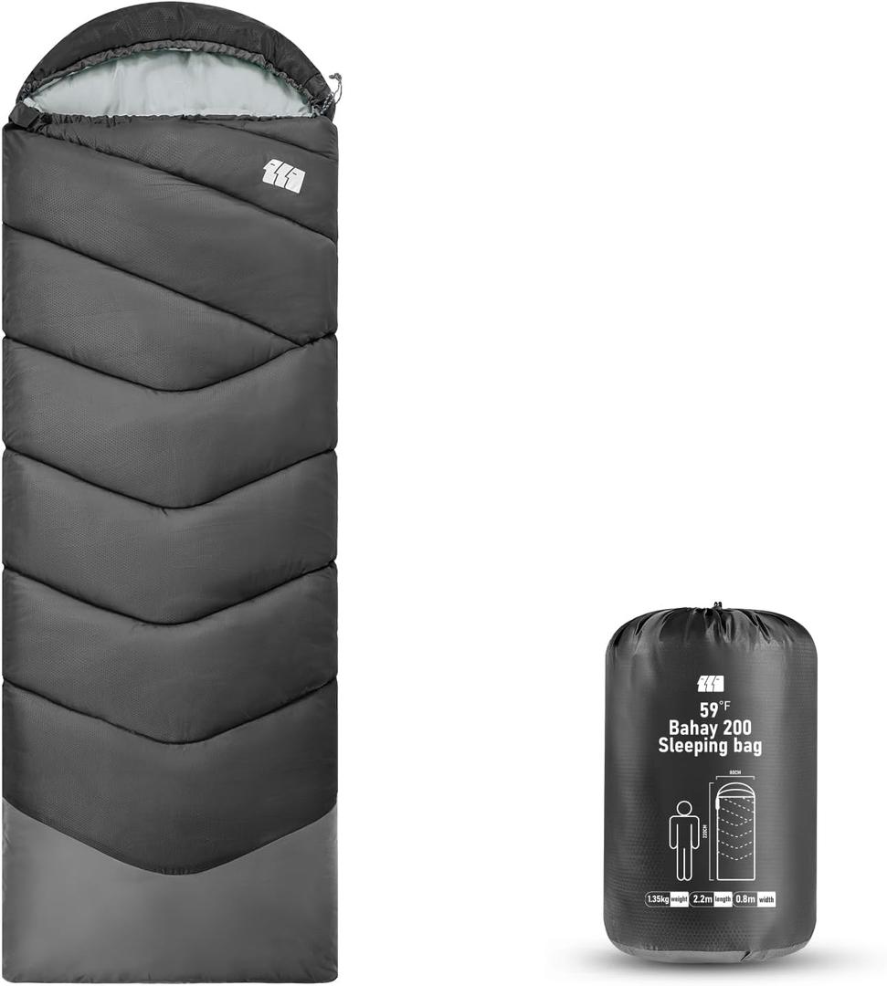 Sleeping Bags for Adults Warm Weather Sleeping Bags, Portable, Waterproof, 3lb Lightweight Sleeping Bag for Tall Girls Boys with Compression Sack for Warm Camping, Hiking, Outdoor
