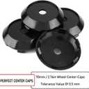 RTrhinotuning 70mm 2.76" Wheel Center Caps Compatible with XXR 527 SSR GTX01 GTV01 Akita Wheel C123201B Rim Caps Pack of 4 (Black, Outer 70MM, Inner 63MM) Wheel Center Hub Caps