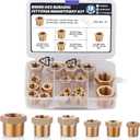18PCS Brass Hex Bushing Fitting Kit,1/4" - 1/8", 3/8" - 1/8",3/8" - 1/4",1/2" - 1/4",1/2" - 3/8",3/4" - 1/2" NPT Pipe Fittings