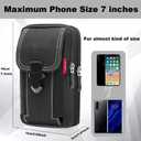 Tactical Cell Phone Holster with 2 Phone Bag Belt Pouches for Men Cell Phone Holsters for Men Black Cell Phone Holder for Belt Cell Phon e Holster with Belt Loop