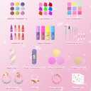 PERRYHOME Kids Makeup Set for Girls 63 Pcs Washable Non-Toxic Real Cosmetic Toddler Makeup Kit, Unicorn Princess Makeup Birthday Gifts, Sustainable Materials Girl Gifts for 3 4 5 6 7 8 9 10 11 12