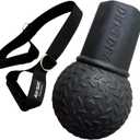 Landmine Attachment for Barbell, with Portable Strap Handle Accessory, Barbell Ball for Press Row Spin Split Squats, Durable Rubber Landmine Bomb Attachment, Fits 2 Inch Olympic Bars