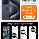 CANSHN 360° Spin Magnetic Stand for iPhone 15 Pro Case [Full Camera Protection] [Compatible with Magsafe] [Translucent Matte] Shockproof Protective Kickstand Phone Cover 6.1" - Deep Blue