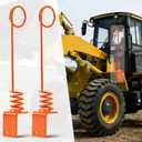 2PCS Heavy Duty Hydraulic Hose Hanger for Tractor - 0.3" Thick Plate and 3.7" Diameter Fits Multi-Hose/Thick Hose, Bolt-On/Weld-On Hydraulic Hose Holder for Skid Steer & Outdoor Use Orange