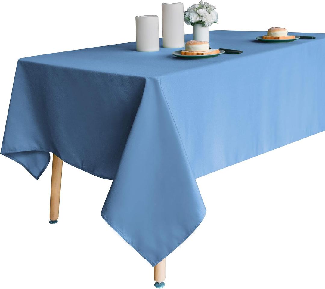 Obstal 210GSM Rectangle Table Cloth, Water Resistance Microfiber Tablecloth, Decorative Fabric Table Cover for Outdoor and Indoor Use (Sky Blue, 60 x 84 Inch)