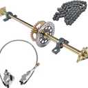 Go Kart Rear Axle Kit 44-inch Axle with Pillow Block Sprockets Brake Discs Hubs Chains Brake Master Cylinder Calipers Replacement for Go Kart ATVs 4x4s and Drift Tricycles