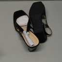 Coutgo Womens Slingback Chunky Low Heels Closed Square Toe Pumps Wedding Party Dress Shoes, 8