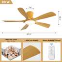 Ceiling Fans with Lights, 56 inch Ceiling Fans with Lights and Remote Control, Quiet Reversible DC 5 Bades, Dimmable Memory 3CCT, Use for Bedroom Kitchen Living Room