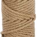 Leecogo 6mm Jute Rope, 66 Feet 4 Ply Heavy Duty and Thick Twine Rope for Gardening, Crafting, Packing, Bundling and Home Decor (0.23inch/6mm, Natural Brown)