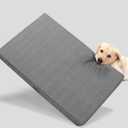 Veehoo Chew Proof Dog Bed for Crate, Indestructible Dog Crate Bed for Aggresive Chewers, Extra Large XXL Tough Chew Resistant Pet Pad with Hidden Zipper, Removable Washable Cover (Gray)