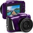 Minolta 64MP Digital Camera  4K Ultra HD Video at 60FPS, 16x Digital Zoom, WiFi, CMOS Sensor, 3-inch LCD Display, Auto Exposure - Includes 32GB Memory Card, Rechargeable Battery (Purple)