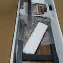 LVB Wood Entryway Bench, Industrial Metal Indoor Shoe Rack, Wooden Storage Bench for Bedroom, Farmhouse Hallway Seating, Walnut, 47 Inch