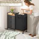 Laundry Hamper with Wheels, Laundry Sorter with Shelf and 3 Drawers, Total Capacity 123L/32.5 Gal (3 Drawers+Bags), Laundry Cabinet with Fabric Detachable Bags, Clothes Hampers for Bedroom Bathroom