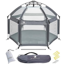 Light Grey POP 'N GO Baby Playpen - Indoor & Outdoor Playpen for Babies and Toddlers - Baby Beach Tent, Foldable, Portable W/Canopy & Travel Bag - Pop Up Pack and Play Yard