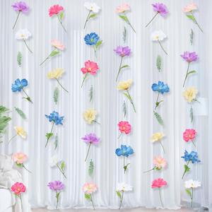 K KUMEED 6 PCS Wildflowers Artificial Flowers Decorations,Hanging Flowers Garland with Hooks Spring Wild Flowers for Wedding Party Background Birthday Baby Shower Home Birthday Decorations