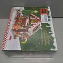 Christmas Gingerbread House Building, Christmas Village House Building Set, Contain Christmas Tree and Train, Xmas Brick Toy Gifts for Adults Teens and Kids 1288PCS (Brown)