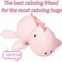 JOD Weighted Dinosaur Stuffed Animals, Dinosaur Weighted 5 lbs, 26" Large Weighted Plush Animal, Cute Plush Toy Pillow, Soft Dino Plushie Gifts for Adults, Boys & Girls (66 CM Pink)