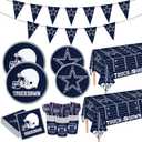 122PCS Football Party Supplies for Boys Teen Sport Themed Party Decorations American Rugby Plates Napkin Cups Tablecloth Banner Forks Knives Game Day Tableware Set for 20 Guests