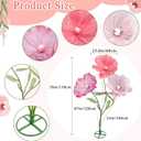 5.9 Ft Giant Flowers for Decoration, Large Paper Artificial Flowers, Standing Huge Handcrafted Flowers for Wedding, Hotel, Office, Photography Props, Art Gallery, Shop Window Display(Pink Series)