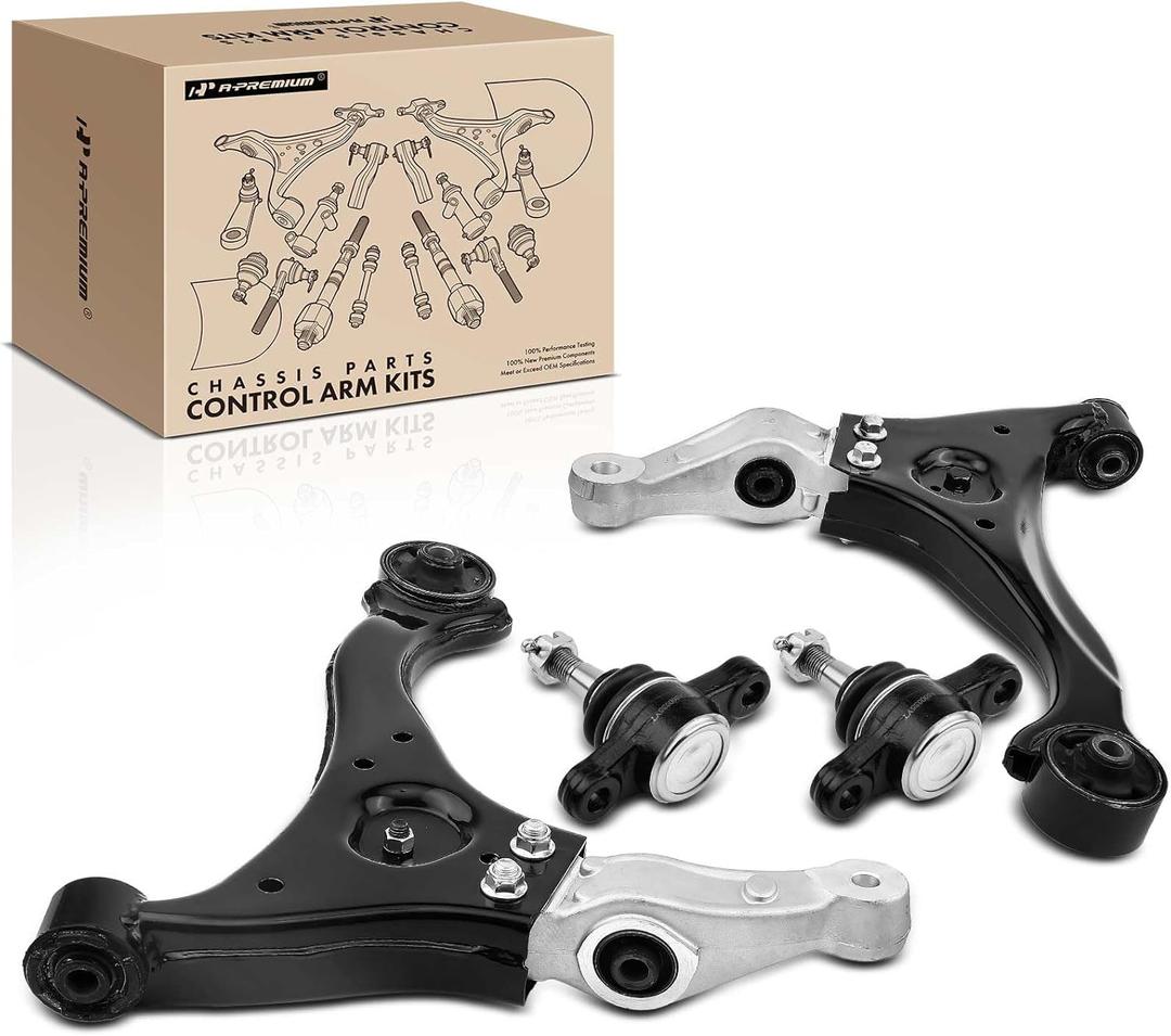 A-Premium Set of 4, Front Lower Control Arm, Lower Ball Joint, Compatible with Hyundai Sonata 2006 2007 2008 2009 2010