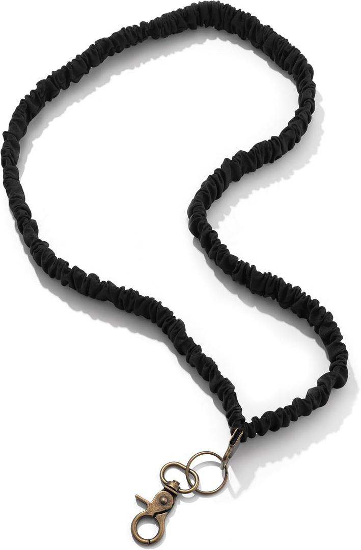 Scrunchie Lanyard Retractable Lanyard for Teachers (Black)