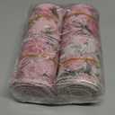 Generic 4 Rolls Pink Floral Wired Ribbon 2.5 Inch Vintage Rose Flower Ribbon for Bow Wreath Craft Gift Wrap Spring Summer Holiday Wedding Birthday Baby Shower Party Home Decor