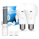 WirelessGlow Rechargeable Light Bulbs with Remote, 3 Color Temperatures and Dimmable Battery Operated Light Bulbs, Touch Control + USB Rechargeable Battery Light Bulb, A19, 2 Pack