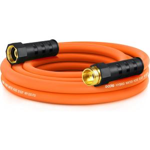 Garden Hose 10 ft x 5/8", NON-EXPANDING Flexible Water Hose, Kink Resistant Lightweight Hybrid Hose, Leakproof Yard Hose with Male to Female Fittings (Yellow)