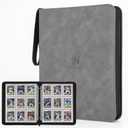 Trading Card Binder, Premium 9 Pocket 720 Double Sided Pocket Collection Binder,Card Album for TCG Card Holder for Game Card, Sports Card, Yugioh, MTG etc(Gray)