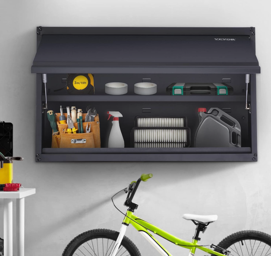 VEVOR Metal Storage Cabinet, 120lbs Load Capacity per Shelf, 20'' Tall Wall-Mounted Powder-Coating Steel Garage Cabinet with Adjustable Shelf, Press to Close & Open Door Perfect for Office Garage Tool | Wall-Mounted Powder-Coating Steel Garage Cabinet, Adjustable Shelf, Press to Close & Open Door Perfect for Office Garage Tool