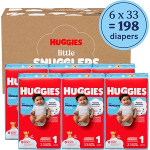 Huggies Little Snugglers Diapers Size 1, 198 Count (6 Packs of 33)