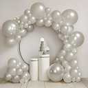 140 Pcs Silver Balloon Arch Kit, 18 12 10 5 inch Silver Balloon Garland, Siliver Balloons Decoraions Kits for Birthday Wedding Graduation Baby Shower Anniversary Party Decorations
