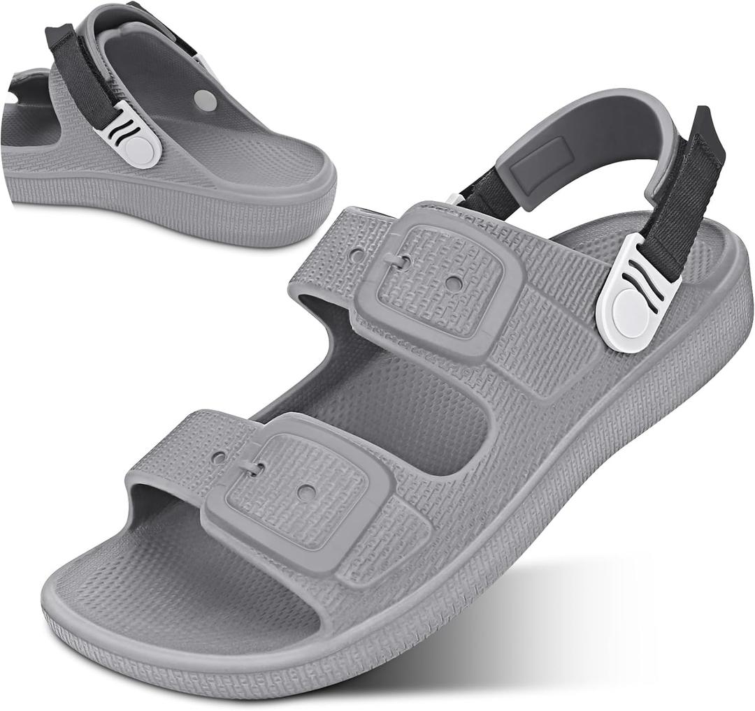 BBMVP Womens Sandals, Summer Beach Sandals for Woman 2025, Womens Slides, Women Beach Sandals & Summer Shoes Comfortable, Pool Slip On Sandals Women (9, Light Grey)