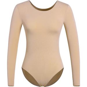 DANSHOW Women and Girls Nude Seamless Camisole Undergarment Leotard with Transition Straps
