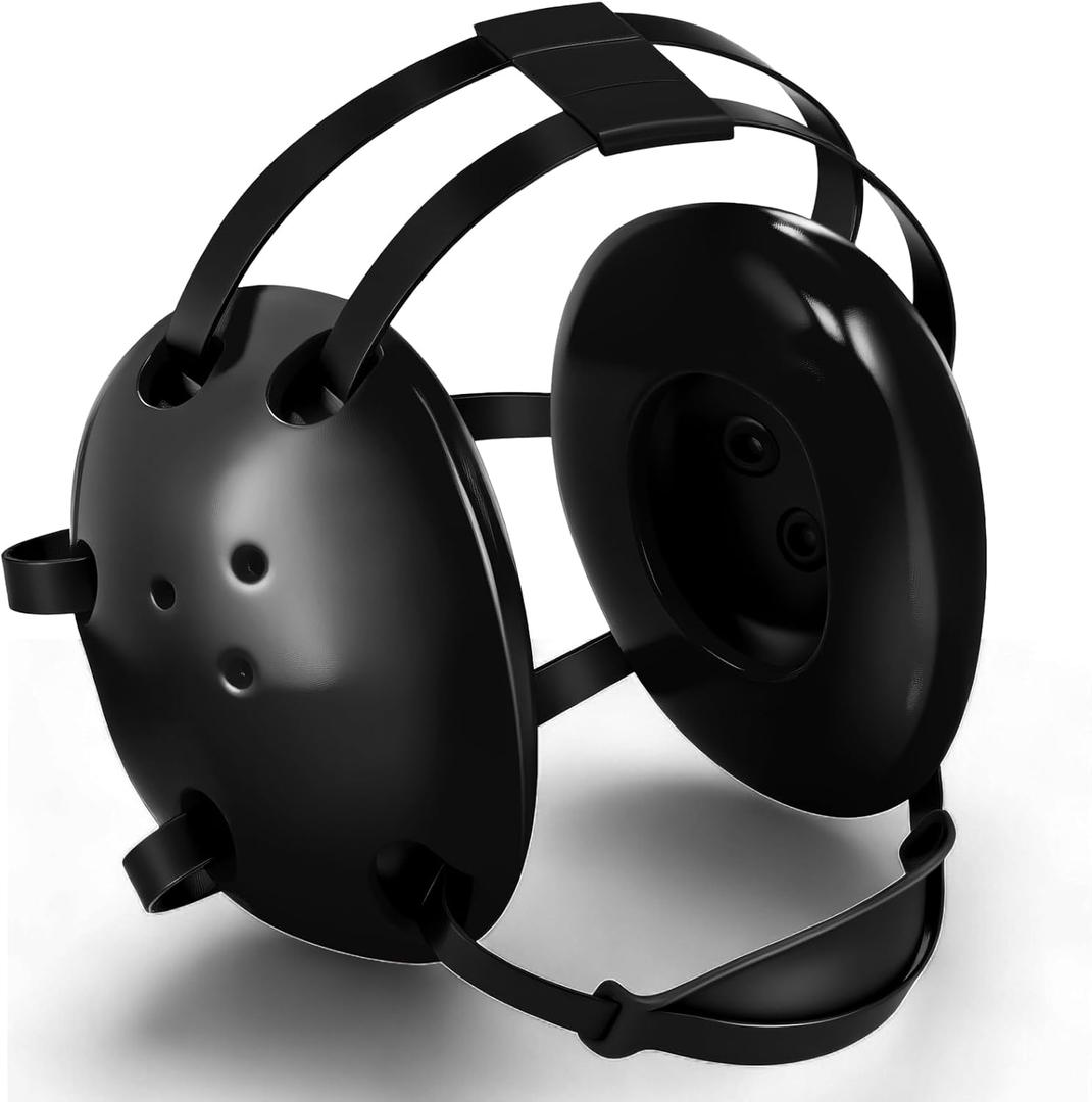 Halloscume Kids Wrestling Headgear with Adjustable Ear Guard Straps MMA Jiu Jitsu Grappling Protective Headgear for Youth Adults Men Women Comfortable Training & Tournament (Black/Black)