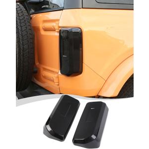 Hoolcar Tail Light Cover Rear Lamp Guard Protector Trim Frame Bezel Exterior Accessories Compatible with 2021-2023 Ford Bronco, Smoked Black (Fit for Halogen Lamps Car)