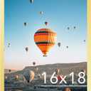 JCJMY 16x18 Picture Frame Gold for Poster Photo Picture, Horizontal and Vertical Formats for Wall Hanging, 16 x 18 Wall Gallery Poster Photo Frame for 16 by 18 Photos Posters, Gold