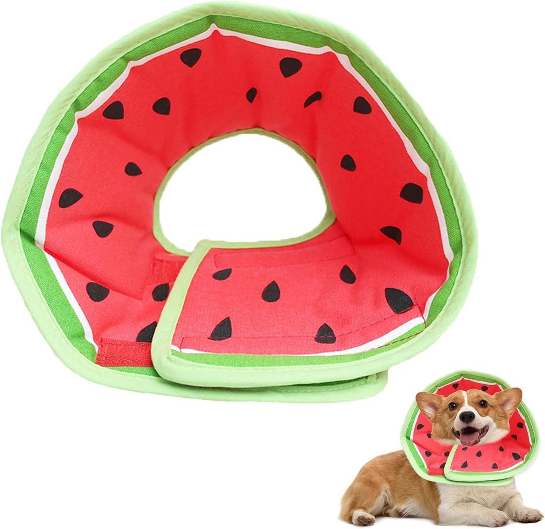 Soft Dog Cone Collar for Dogs After Surgery, Adjustable Dog Recovery Cone Collar for Puppy Dogs and Cats to Stop Licking (Watermelon XL) (Red, XL)