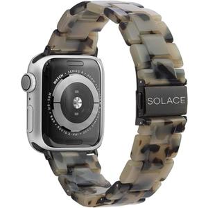 Solace Bands Lightweight Perma Watch Band - Universal Fit for Apple Watch Bands for Women & Men, iWatch Bands for 38mm 40mm 41mm 42mm 44mm 45mm 49mm Ultra, SE, Series 11 10 9 8 7 6 5-1 (Matte Solid) (Cloudy/Black Hardware)