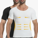 PODFAN Mens Compression Shirts Short Sleeve, Gynecomastia Undershirt, Slimming Tank Top, Shapewear Vest