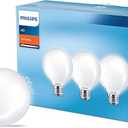 Philips LED 60W G25 2Pack Basic Soft White (2700K) 500 Lumen (5.5W = 60W) Frosted Flicker-Free Light Bulbs