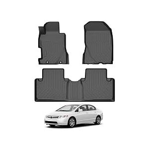 Civic Floor Mats - Car Mats for Honda Civic 2006-2011(Not Fit Coupe Model), All Weather Floor Mat for Civic Accessories, Heavy Duty Rubber Mats, Car Accessories