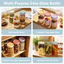 KEYWING 6-Pack 24oz Glass Overnight Oats Jars Wide Mouth Mason Jars with Airtight Lids, Glass Food Containers for Chia Pudding, Oatmeal, Yogurt, Snacks & Meal Prep